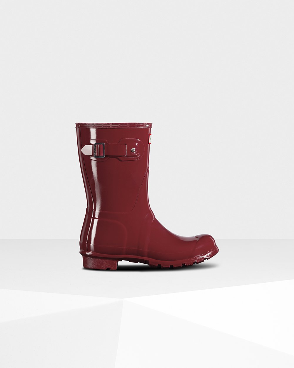 Galochas Curtas Hunter Feminina Cinzentas Vermelhas - Original Gloss - 75VMOJFXS